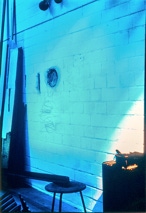 Rauminstallation "blauer Raum mit Samba"